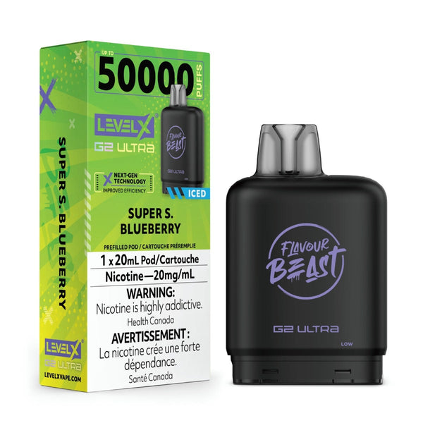 Level X G2 Ultra Pod 20ml - Flavour Beast - Super Sour Super S. Bluebe ...